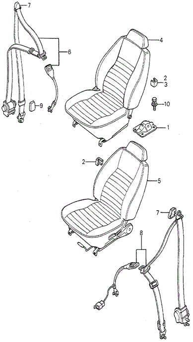 INTERIOR / BUMPER/FRONT SEAT - SEAT BELT (2) for 1979 Honda ACCORD SEDAN #1