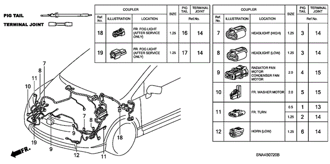 ELECTRICAL / EXHAUST / HEATER / FUEL/ELECTRICAL CONNECTORS (FR.) for 2006 Honda CIVIC SEDAN #1