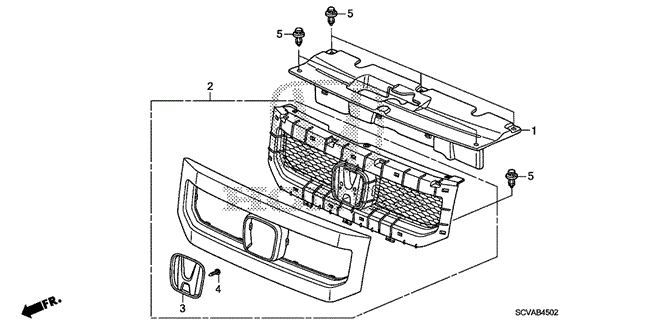 INTERIOR / BUMPER/FRONT GRILLE (3) for 2010 Honda ELEMENT #1