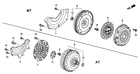 ENGINE/CLUTCH - TORQUE CONVERTER for 1996 Honda CIVIC SEDAN #1