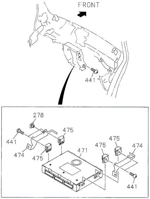 ELECTRICAL / EXHAUST / HEATER / FUEL/CONTROL UNIT (POWER TRAIN) for 1996 Honda PASSPORT #1
