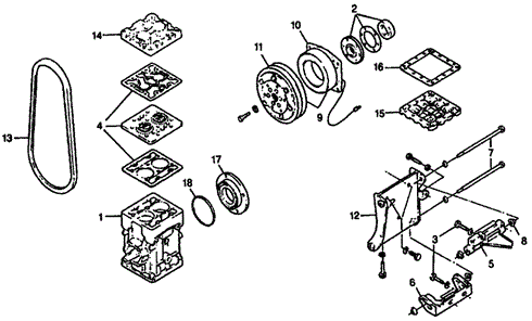 BODY / AIR CONDITIONING/A/C COMPRESSOR - MOUNT (TYPE-2) for 1976 Honda CIVIC COUPE #1
