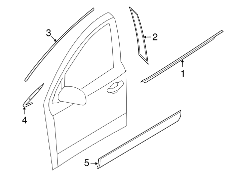 Veracruz EXTERIOR TRIM - FRONT DOOR