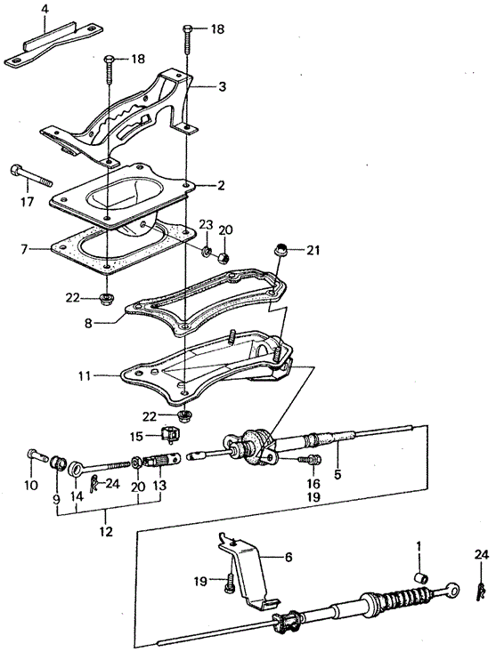 CHASSIS/SELECT LEVER CONTROL for 1982 Honda CIVIC SEDAN #1