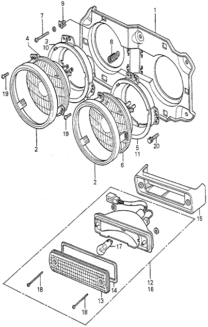 ELECTRICAL / EXHAUST / HEATER / FUEL/HEADLIGHT - FRONT COMBINATION LIGHT for 1979 Honda ACCORD SEDAN #1