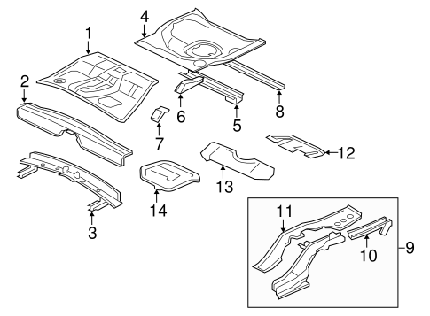 Lancer REAR FLOOR & RAILS