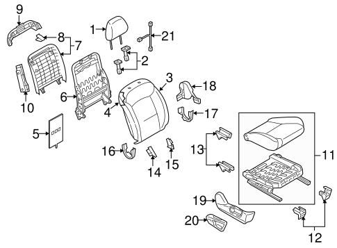 Kizashi PASSENGER SEAT COMPONENTS 2