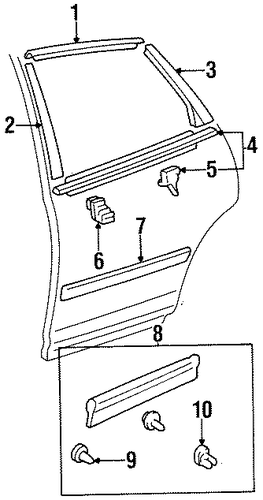 Avalon EXTERIOR TRIM - REAR DOOR