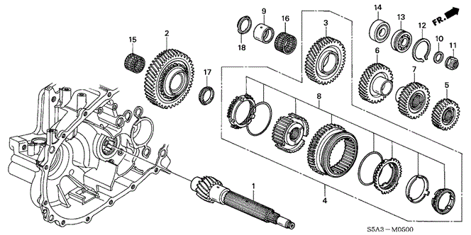 TRANSMISSION - MANUAL/MT COUNTERSHAFT for 2003 Honda CIVIC SEDAN #1
