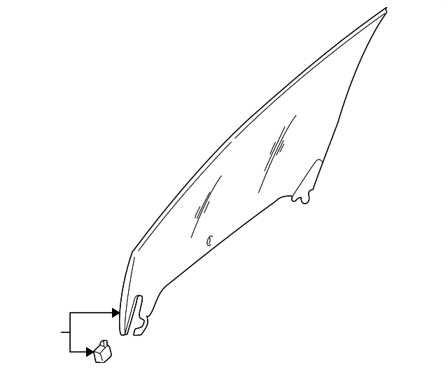 61011AE03A DOOR GLASS, LEFT