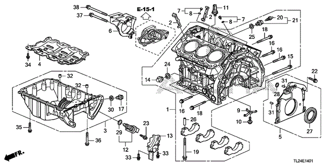 TSX SEDAN CYLINDER BLOCK - OIL PAN (V6)