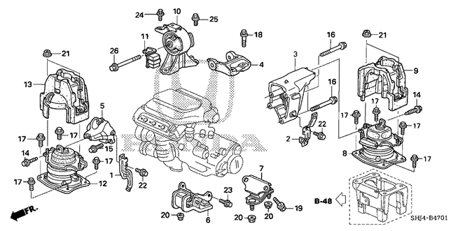 ODYSSEY ENGINE MOUNTS (-'06) (2)