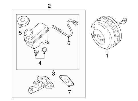Tribute MASTER CYLINDER - COMPONENTS ON DASH PANEL