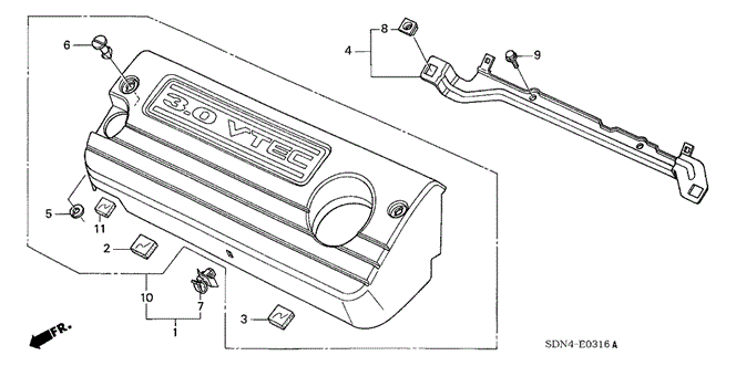 ENGINE/ENGINE COVER (V6) for 2004 Honda ACCORD COUPE #1
