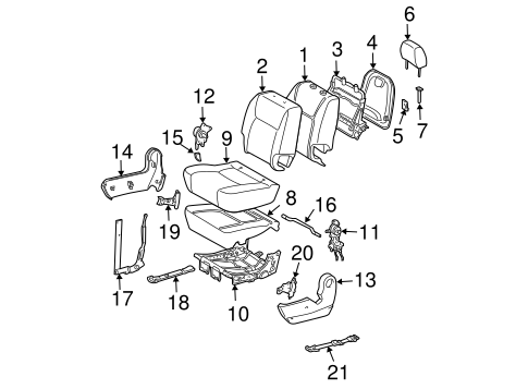 Sienna REAR SEAT COMPONENTS 6