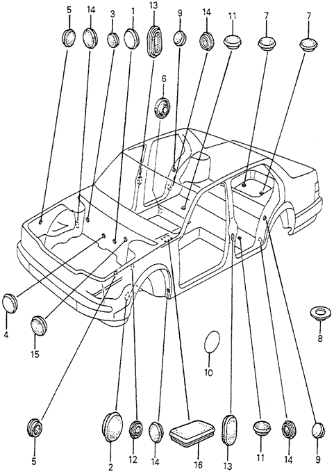 INTERIOR / BUMPER/GROMMET for 1983 Honda ACCORD HATCHBACK #1