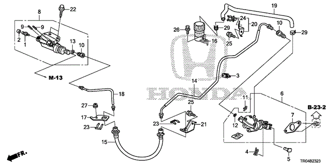 CIVIC SEDAN CLUTCH MASTER CYLINDER (2.4L) (KA / KC)