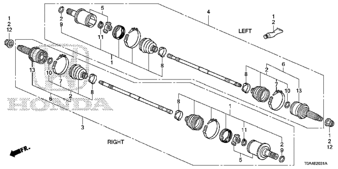 CHASSIS/REAR DRIVESHAFT (2) for 2013 Honda CR-V #1