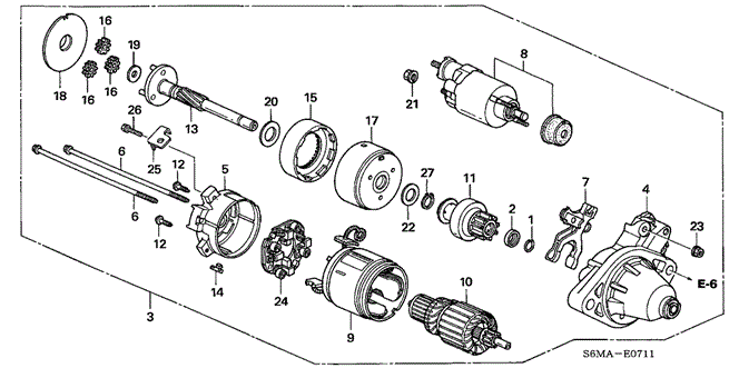 RSX STARTER MOTOR (DENSO) (TYPE-S)