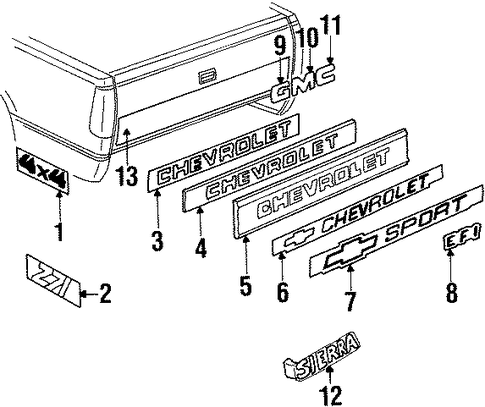 C2500 EXTERIOR TRIM - PICK UP BOX 4