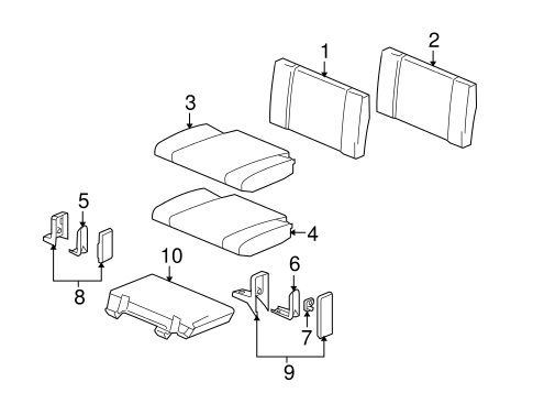 i-290 REAR SEAT COMPONENTS