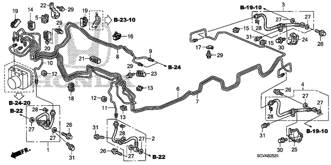 CHASSIS/BRAKE LINES (VSA) for 2010 Honda ELEMENT #1