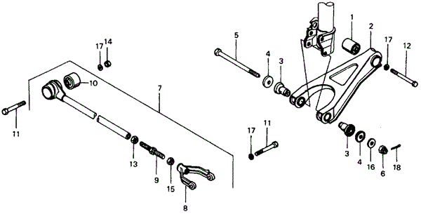 CHASSIS/REAR LOWER ARM - RADIUS ROD for 1976 Honda CIVIC HATCHBACK #1