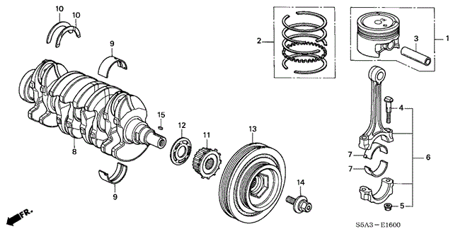 ENGINE/PISTON - CRANKSHAFT for 2003 Honda CIVIC SEDAN #1