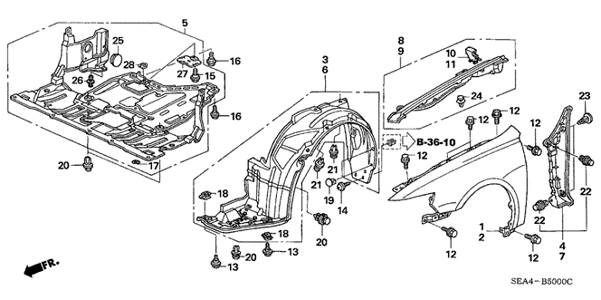 TSX SEDAN FRONT FENDERS