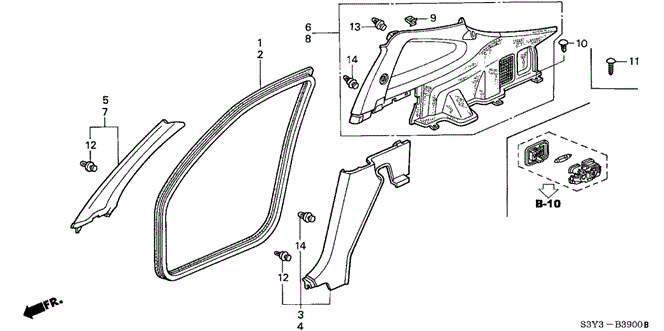 INTERIOR / BUMPER/PILLAR GARNISH for 2002 Honda INSIGHT #1