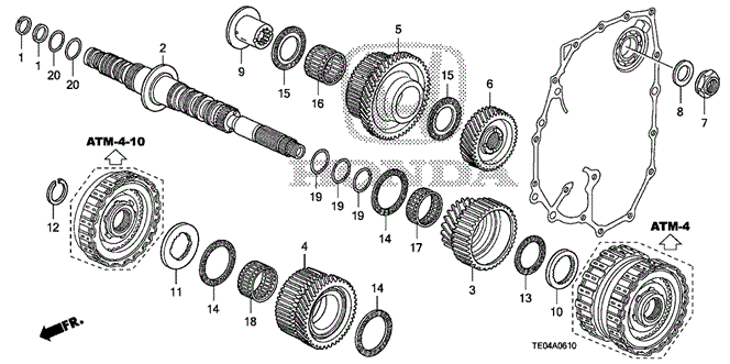 TRANSMISSION - AUTOMATIC/AT SECONDARY SHAFT (L4) for 2010 Honda ACCORD COUPE #1