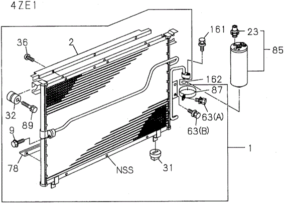 BODY / AIR CONDITIONING/A/C CONDENSER (DX) for 1994 Honda PASSPORT #1