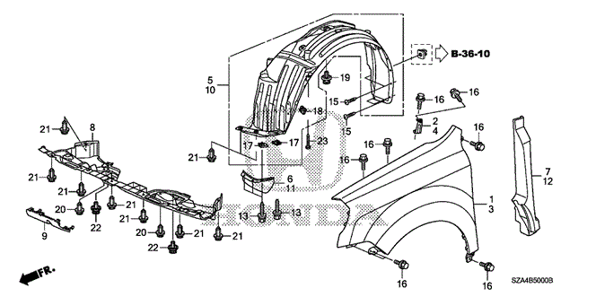 BODY / AIR CONDITIONING/FRONT FENDERS (-'11) for 2011 Honda PILOT #1