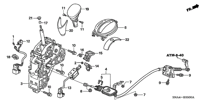 CHASSIS/SELECT LEVER for 2006 Honda CIVIC SEDAN #1