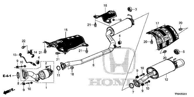 CIVIC SEDAN EXHAUST PIPE - MUFFLER (2.4L)