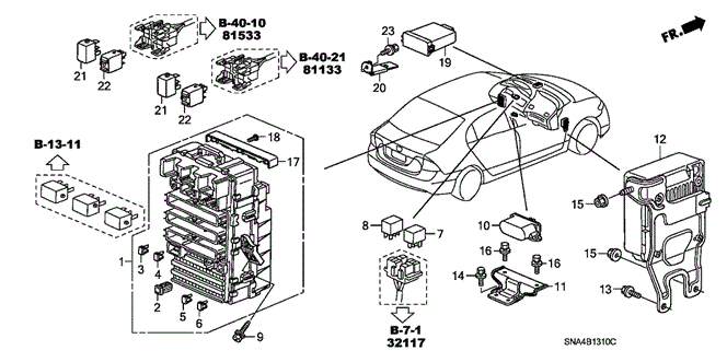 ELECTRICAL / EXHAUST / HEATER / FUEL/CONTROL UNIT (CABIN) (1) for 2006 Honda CIVIC SEDAN #1