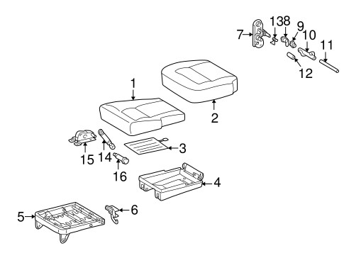 G500 REAR SEAT COMPONENTS 3