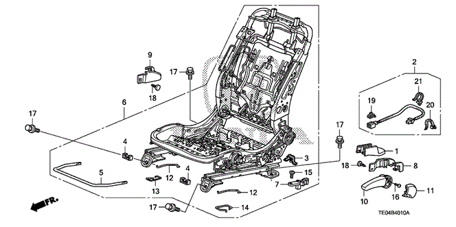 INTERIOR / BUMPER/FRONT SEAT COMPONENTS (L.) (MANUAL HEIGHT) for 2010 Honda ACCORD COUPE #1