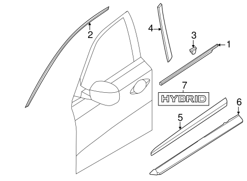 JX35 EXTERIOR TRIM - FRONT DOOR