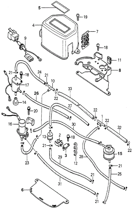 ELECTRICAL / EXHAUST / HEATER / FUEL/CONTROL BOX - VALVE - TUBING (1) ('79) (KA) for 1979 Honda ACCORD SEDAN #1