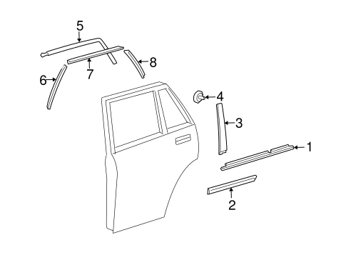RX400h EXTERIOR TRIM - REAR DOOR