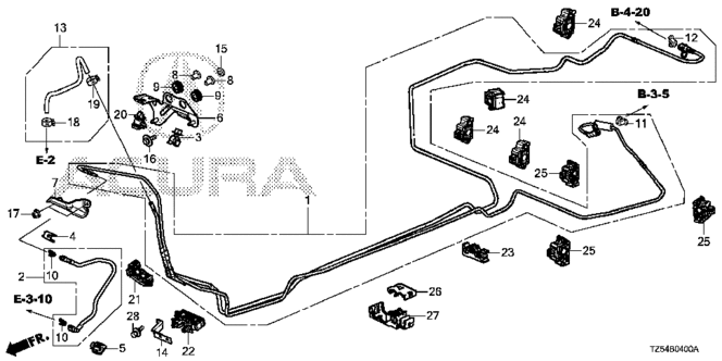 ELECTRICAL / EXHAUST / HEATER / FUEL/FUEL PIPE (KA/KC) for 2014 Acura MDX #1