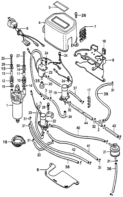 ELECTRICAL / EXHAUST / HEATER / FUEL/5MT CONTROL BOX - VALVE - TUBING ('79) (KL/KH) for 1979 Honda ACCORD HATCHBACK #1
