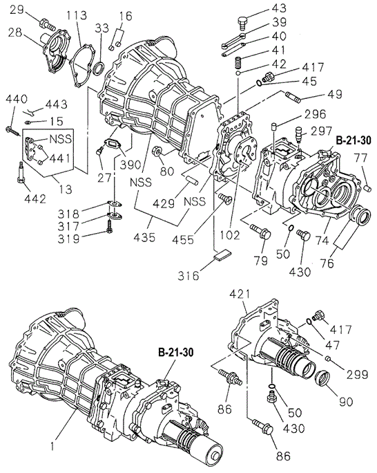 TRANSMISSION - MANUAL/MT TRANSMISSION ASSY. - CASE (4X4) for 1996 Honda PASSPORT #1