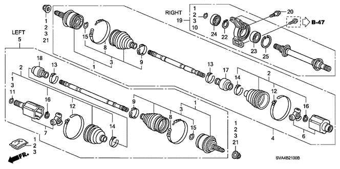 CIVIC COUPE DRIVESHAFT - HALF SHAFT (1.8L) (MT)