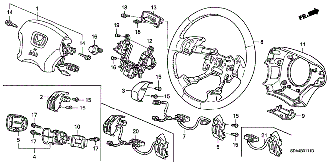 CHASSIS/STEERING WHEEL (SRS) (V6) for 2003 Honda ACCORD SEDAN #1