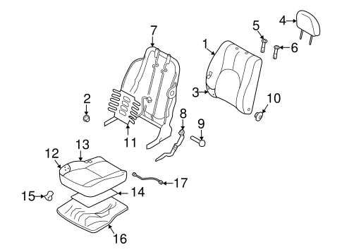 Tribute FRONT SEAT COMPONENTS