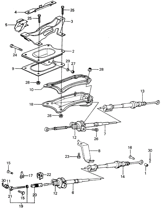 CHASSIS/SELECT LEVER for 1983 Honda CIVIC 5-DOOR #1