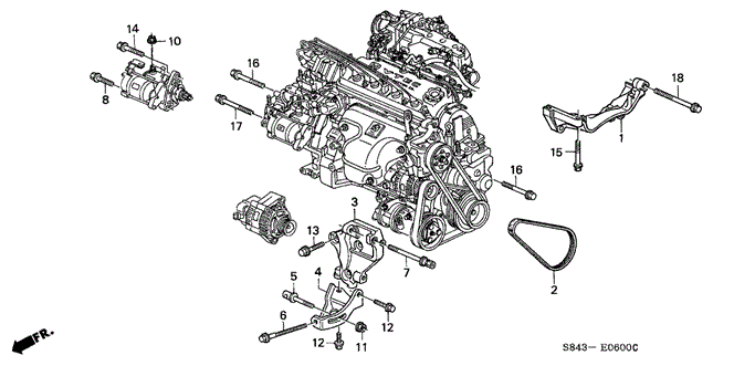 ENGINE/ALTERNATOR BRACKET for 2001 Honda ACCORD SEDAN #1