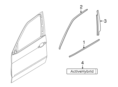X6 EXTERIOR TRIM - FRONT DOOR